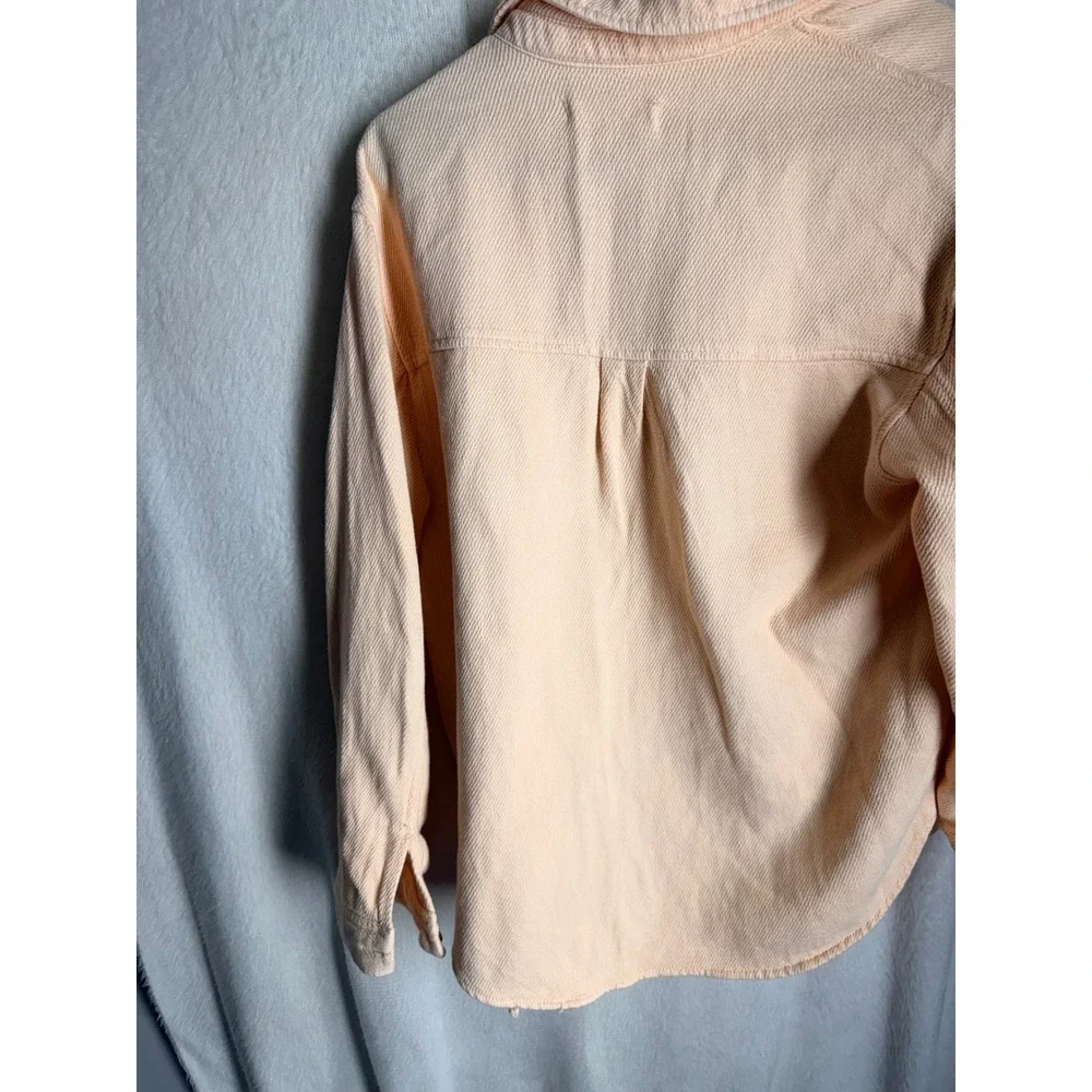 Zara Kids Peach Textured Button Down Shirt Jacket Shacket Size 13-14 164cm